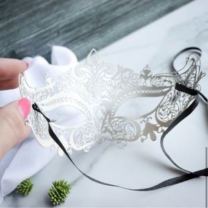 Halloween masquerade MASK white filagree cutout